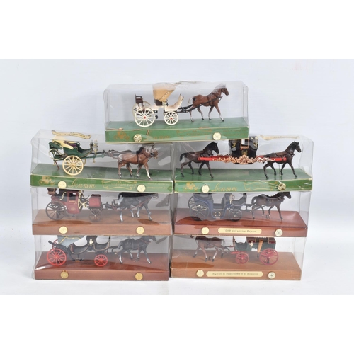 96 - EIGHTEEN  BOXED BRUMM HISTORICAL SERIES 1:43 SCALE HORSE DRAWN COACHES, to include a 'Dog Cart' no. ... 