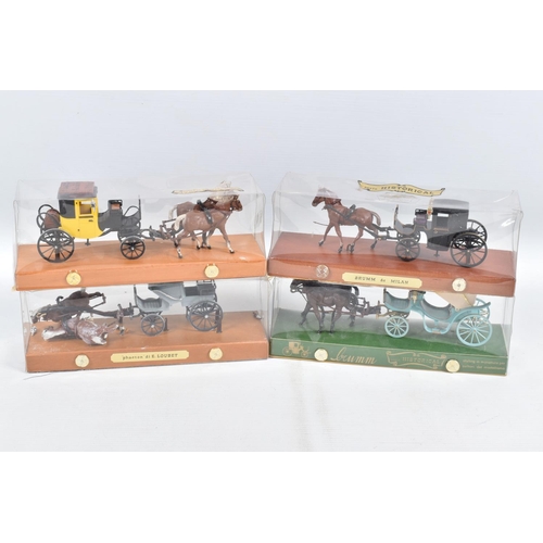 96 - EIGHTEEN  BOXED BRUMM HISTORICAL SERIES 1:43 SCALE HORSE DRAWN COACHES, to include a 'Dog Cart' no. ... 