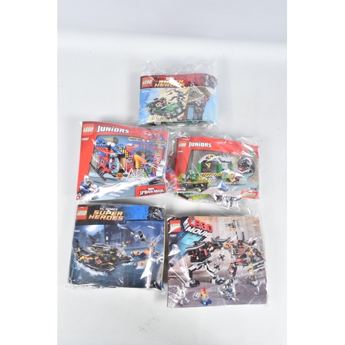 101 - A COLLECTION OF THIRTEEN UNBUILT LEGO SETS, to include a 10687 Juniors Marvel Spider-Man Hideout, a ... 