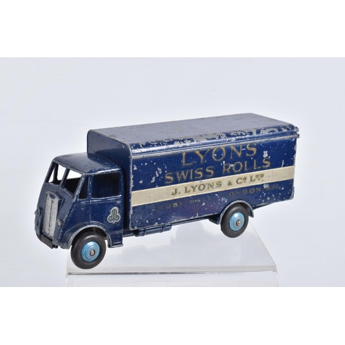 105 - THREE BOXED DINKY TOYS LORRY/TRUCK MODELS, all in playworn condition with paint loss, marking and we... 