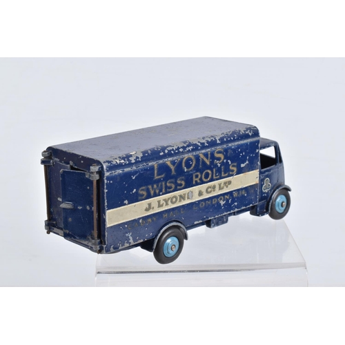 105 - THREE BOXED DINKY TOYS LORRY/TRUCK MODELS, all in playworn condition with paint loss, marking and we... 