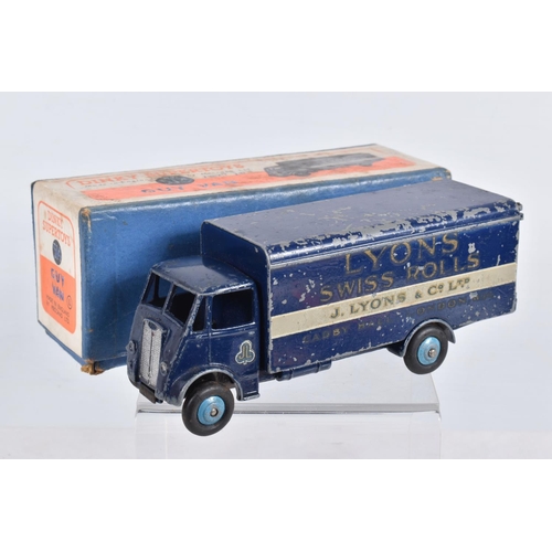 105 - THREE BOXED DINKY TOYS LORRY/TRUCK MODELS, all in playworn condition with paint loss, marking and we... 