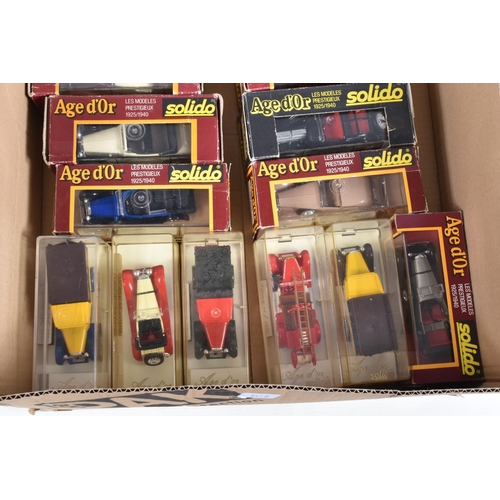 107 - THIRTY SIX BOXED 1:43 DIECAST SCALE AGE d'OR SOLIDO MODEL VEHICLES, to include a Fourgon C4F no. 440... 