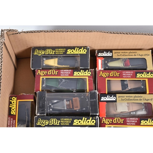 107 - THIRTY SIX BOXED 1:43 DIECAST SCALE AGE d'OR SOLIDO MODEL VEHICLES, to include a Fourgon C4F no. 440... 