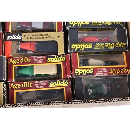 107 - THIRTY SIX BOXED 1:43 DIECAST SCALE AGE d'OR SOLIDO MODEL VEHICLES, to include a Fourgon C4F no. 440... 