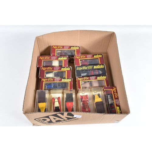 107 - THIRTY SIX BOXED 1:43 DIECAST SCALE AGE d'OR SOLIDO MODEL VEHICLES, to include a Fourgon C4F no. 440... 