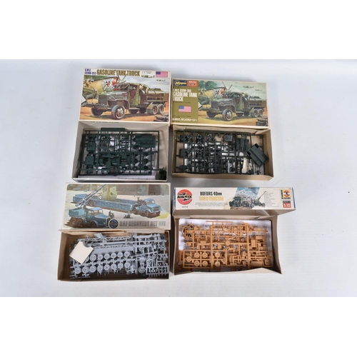 126 - A QUANTITY OF BOXED ASSORTED UNBUILT KITS OF VARIOUS SCALES, to include kits by Airfix, Hasegewa, He... 