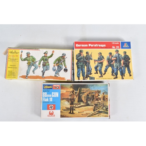 126 - A QUANTITY OF BOXED ASSORTED UNBUILT KITS OF VARIOUS SCALES, to include kits by Airfix, Hasegewa, He... 