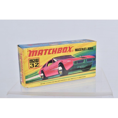 129 - SIX BOXED MATCHBOX SUPERFAST DIECAST MODEL VEHICLES, the first a no. 61 Blue Shark, blue body number... 