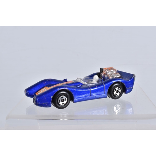 129 - SIX BOXED MATCHBOX SUPERFAST DIECAST MODEL VEHICLES, the first a no. 61 Blue Shark, blue body number... 