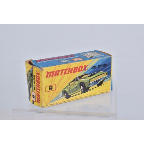 129 - SIX BOXED MATCHBOX SUPERFAST DIECAST MODEL VEHICLES, the first a no. 61 Blue Shark, blue body number... 