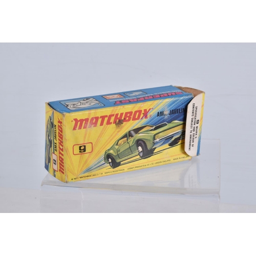 129 - SIX BOXED MATCHBOX SUPERFAST DIECAST MODEL VEHICLES, the first a no. 61 Blue Shark, blue body number... 