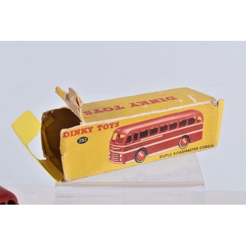 130 - A SLECTION OF BOXED DIECAST MODEL VEHICLES, to include a Dinky Toys 282 Duple Roadmaster Coach, red ... 