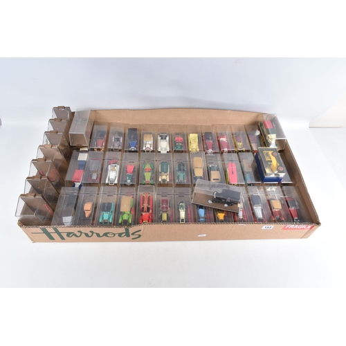 153 - THREE BOXES OF MATCHBOX MODELS OF YESTERYEAR, some models are in their original boxes and others hav... 