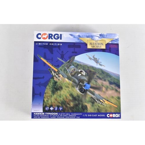 157 - THREE BOXED LIMITED EDITION 1/72 SCALE CORGI AVIATION ARCHIVE DIECAST MODEL ARICRAFTS, the first is ... 