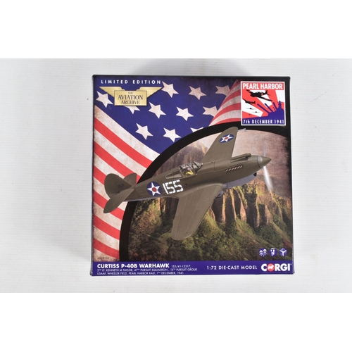 162 - FIVE BOXED LIMITED EDITION 1/72 SCALE CORGI AVIATION ARCHIVE DIECAST MODEL AIRCRAFTS, the first a F4... 