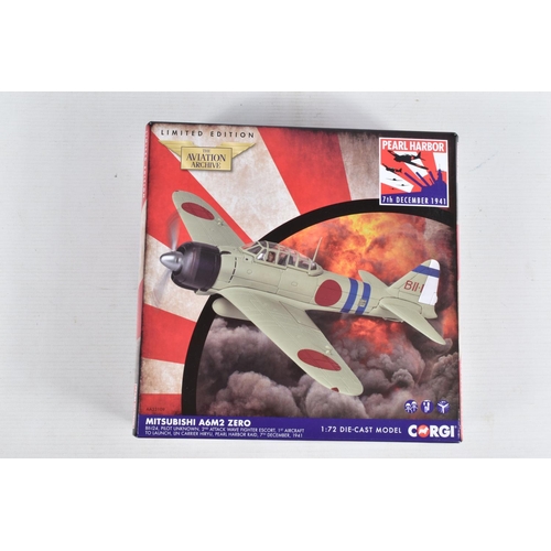 162 - FIVE BOXED LIMITED EDITION 1/72 SCALE CORGI AVIATION ARCHIVE DIECAST MODEL AIRCRAFTS, the first a F4... 