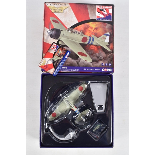 162 - FIVE BOXED LIMITED EDITION 1/72 SCALE CORGI AVIATION ARCHIVE DIECAST MODEL AIRCRAFTS, the first a F4... 