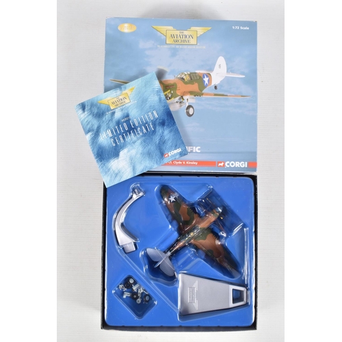 162 - FIVE BOXED LIMITED EDITION 1/72 SCALE CORGI AVIATION ARCHIVE DIECAST MODEL AIRCRAFTS, the first a F4... 