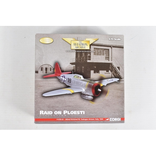 163 - FOUR BOXED LIMITED EDITION 1/72 SCALE CORGI AVIATION ARCHIVE DIECAST MODEL AIRCRAFTS, the first is a... 