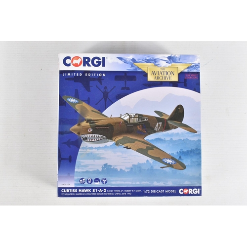 163 - FOUR BOXED LIMITED EDITION 1/72 SCALE CORGI AVIATION ARCHIVE DIECAST MODEL AIRCRAFTS, the first is a... 