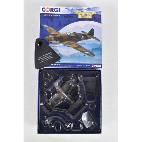 163 - FOUR BOXED LIMITED EDITION 1/72 SCALE CORGI AVIATION ARCHIVE DIECAST MODEL AIRCRAFTS, the first is a... 