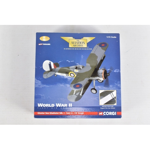 164 - FOUR BOXED LIMITED EDITION 1/72 SCALE CORGI AVIATION ARCHIVE DIECAST MODEL AIRCRAFTS, the first is a... 