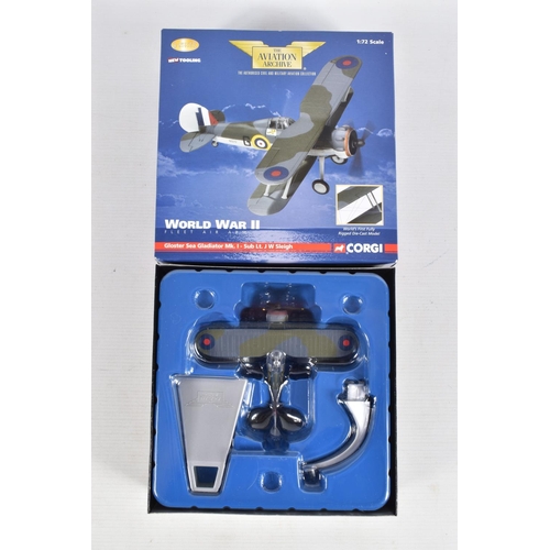 164 - FOUR BOXED LIMITED EDITION 1/72 SCALE CORGI AVIATION ARCHIVE DIECAST MODEL AIRCRAFTS, the first is a... 