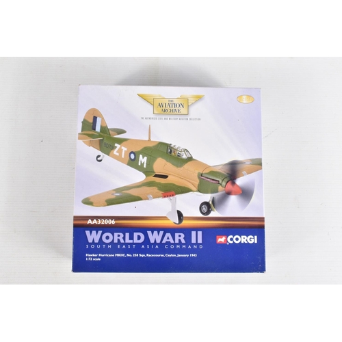 164 - FOUR BOXED LIMITED EDITION 1/72 SCALE CORGI AVIATION ARCHIVE DIECAST MODEL AIRCRAFTS, the first is a... 