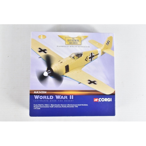 164 - FOUR BOXED LIMITED EDITION 1/72 SCALE CORGI AVIATION ARCHIVE DIECAST MODEL AIRCRAFTS, the first is a... 