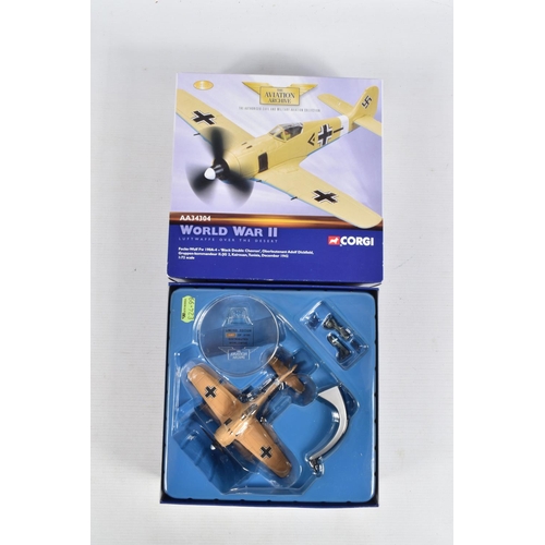 164 - FOUR BOXED LIMITED EDITION 1/72 SCALE CORGI AVIATION ARCHIVE DIECAST MODEL AIRCRAFTS, the first is a... 