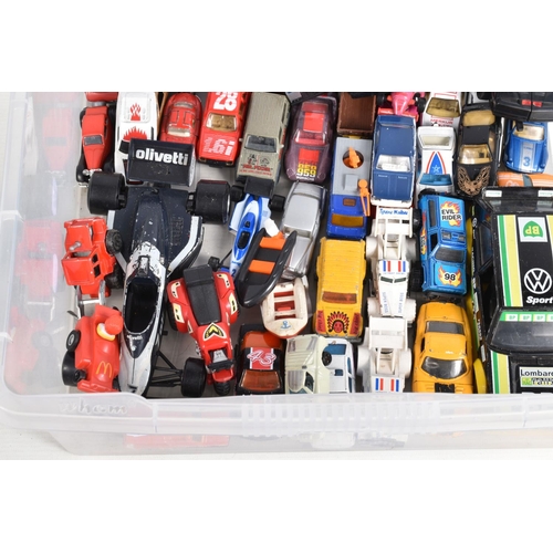 171 - A QUANTITY OF UNBOXED AND ASSORTED PLAYWORN DIECAST VEHICLES, to include Matchbox King Size Iveco ar... 