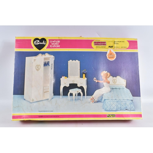 175 - A QUANTITY OF ASSORTED PEDIGREE SINDY HOUSEHOLD FURNITURE AND OTHER ITEMS, to include, cooker unit, ... 