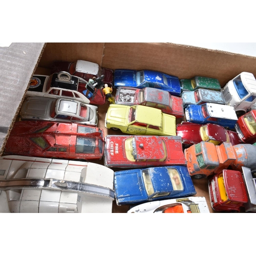 184 - A QUANTITY OF UNBOXED AND ASSORTED PLAYWORN DIECAST VEHICLES, to include Corgi Toys Chitty Chitty Ba... 