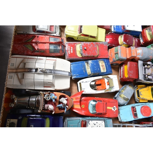 184 - A QUANTITY OF UNBOXED AND ASSORTED PLAYWORN DIECAST VEHICLES, to include Corgi Toys Chitty Chitty Ba... 