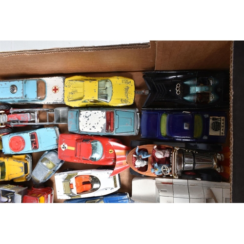 184 - A QUANTITY OF UNBOXED AND ASSORTED PLAYWORN DIECAST VEHICLES, to include Corgi Toys Chitty Chitty Ba... 