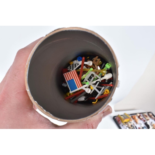 185 - TWO PLASTIC CRATES OF LOOSE LEGO PARTS, including both modern and vintage pieces, quantity of instru... 