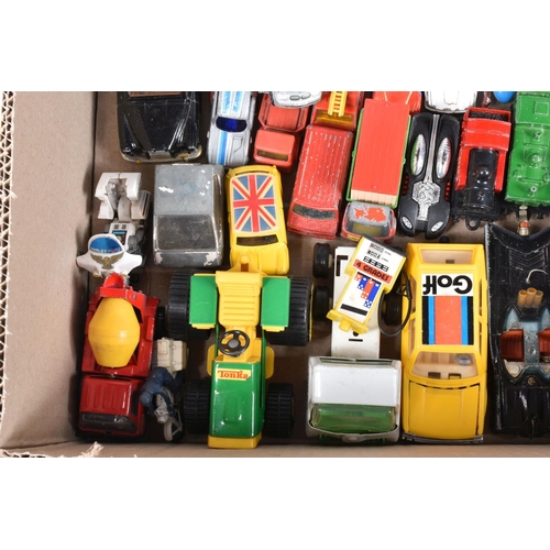 192 - A QUANTITY OF UNBOXED AND ASSORTED PLAYWORN DIECAST VEHICLES, to include a quantity of Corgi Juniors... 