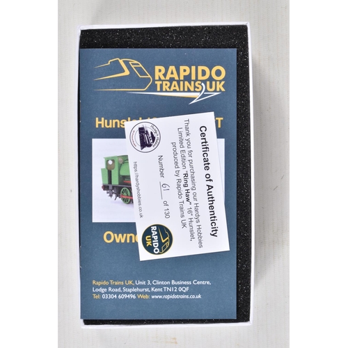 199 - A BOXED OO GAUGE RAPIDO TRAINS UK HARDYS HOBBIES LIMITED EDITION LOCOMOTIVE 'Ring Haw' in Nassington... 