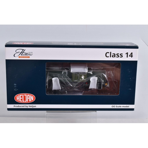 201 - A BOXED OO GAUGE HELJAN MODEL RAILWAY LOCOMOTIVE Class 14 no. D9555 in BR Green, model no. 1408, app... 