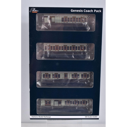 202 - A BOXED OO GAUGE HELJAN HATTONS MODEL RAILWAY PACK OF FOUR COACHES, 4BT, 4T, 6C123 and 6BT in LNWR L... 