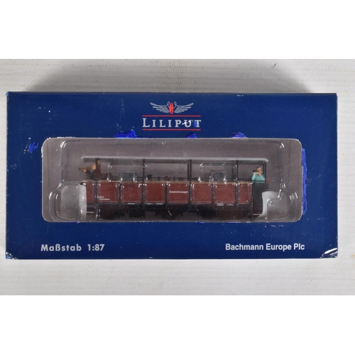 207 - THREE BOXED HOe GAUGE  LILIPUT COACHES, to include a Dome Car Museum Coach, NLB Epoch V, model no. L... 