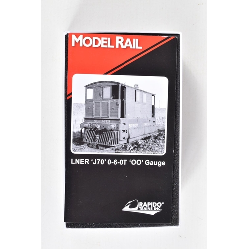 282 - A BOXED OO GAUGE RAPIDO TRAINS INC MODEL RAIL STEAM LOCOMOTIVE, LNER Class J70, no. 68223, model no.... 