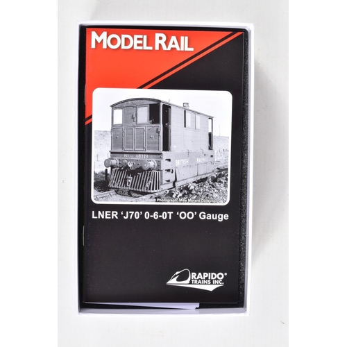 286 - A BOXED OO GAUGE RAPIDO TRAINS INC MODEL RAILWAY STEAM TRAM, LNER Class J70, no. 68222, model no. MR... 