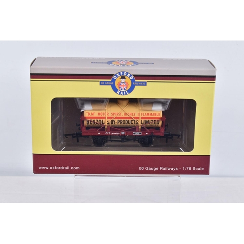 298 - NINE BOXED OO GAUGE OXFORD RAIL MODEL RAILWAY  ROLLING STOCK, to include two Warwell A British Steel... 