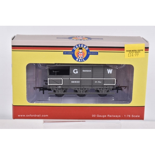 298 - NINE BOXED OO GAUGE OXFORD RAIL MODEL RAILWAY  ROLLING STOCK, to include two Warwell A British Steel... 