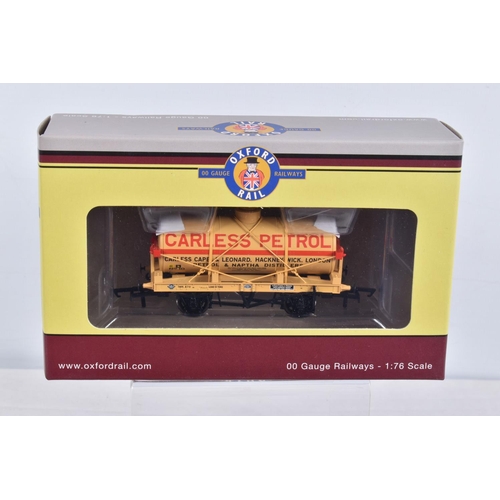 298 - NINE BOXED OO GAUGE OXFORD RAIL MODEL RAILWAY  ROLLING STOCK, to include two Warwell A British Steel... 