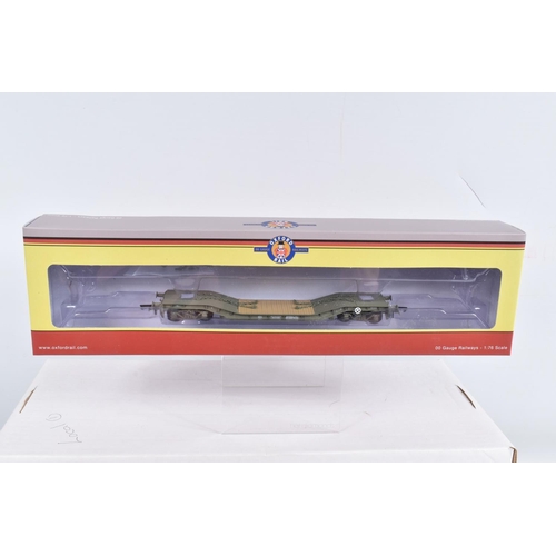 299 - FIVE BOXED OO GAUGE OXFORD RAIL MODEL RAILWAY  ROLLING STOCK, to include a 45 Ton Warwell Wagon, no.... 