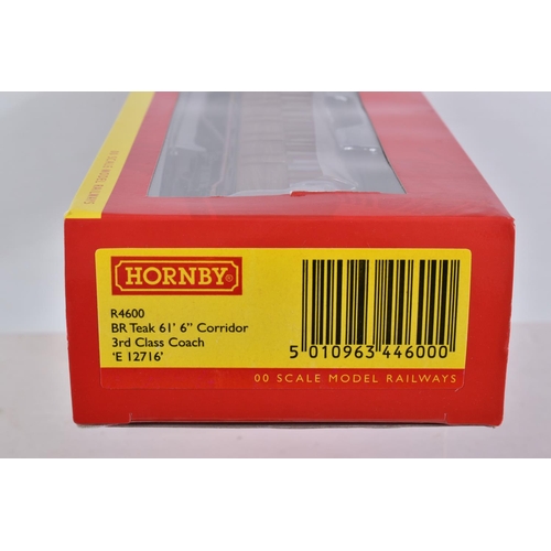 334 - SIX BOXED HORNBY 00 SCALE COACHES, to include a BR Bogie Passenger Brake, numbered R4536B, a BR Bogi... 