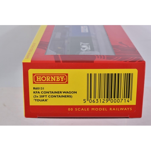 336 - SIX BOXED 00 SCALE HORNBY MODELS AND A BLISTER PACK OF 00 SCALE CONTAINERS, to include a GWR Autocoa... 